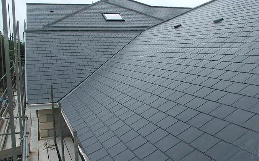 A newly re-roofed pitched roof